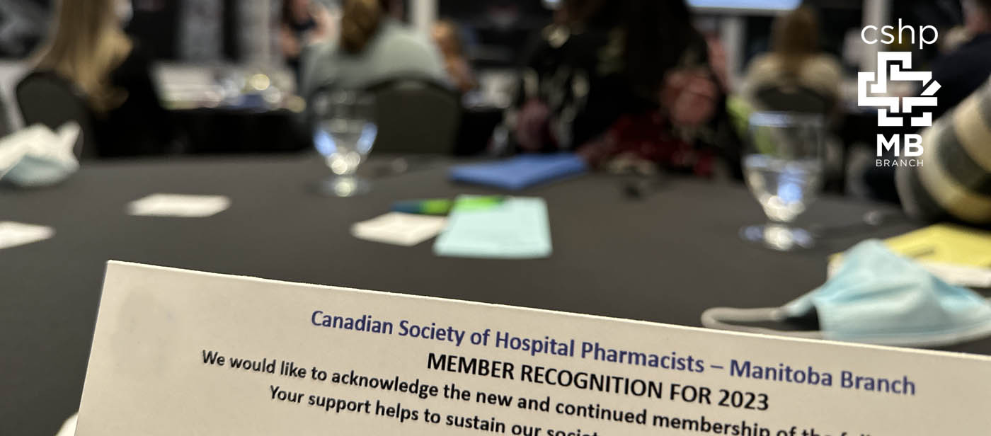 Picture of member recognition from 2023 CSHP MB AGM